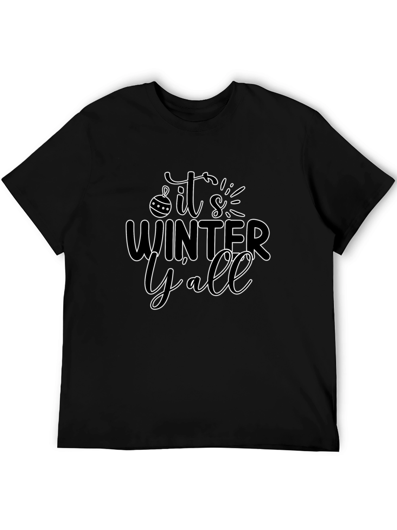 Black It's Winter Y'all Black Graphic Tee view 5