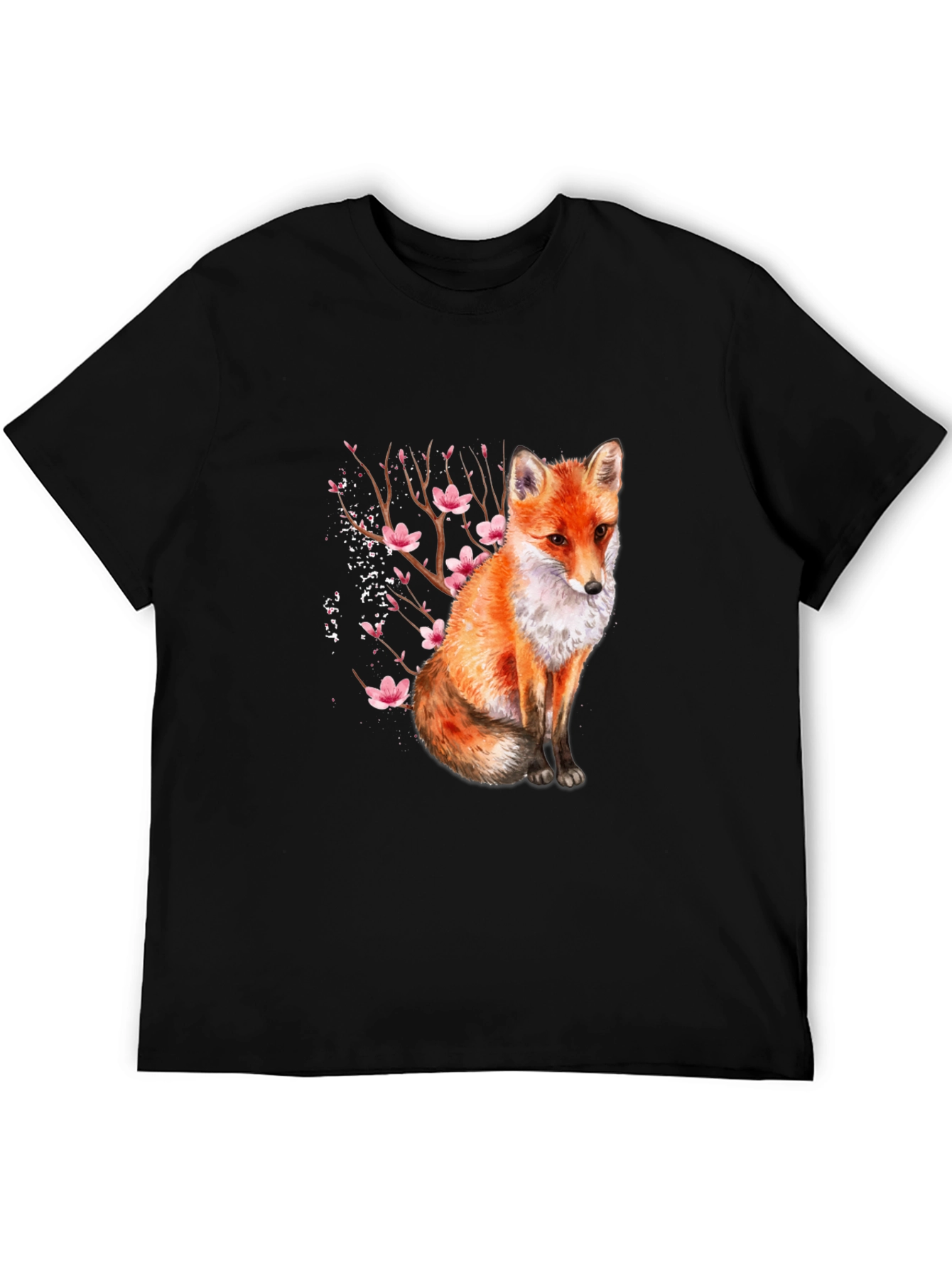 Black Fox & Blossom Print Black T-Shirt view 5