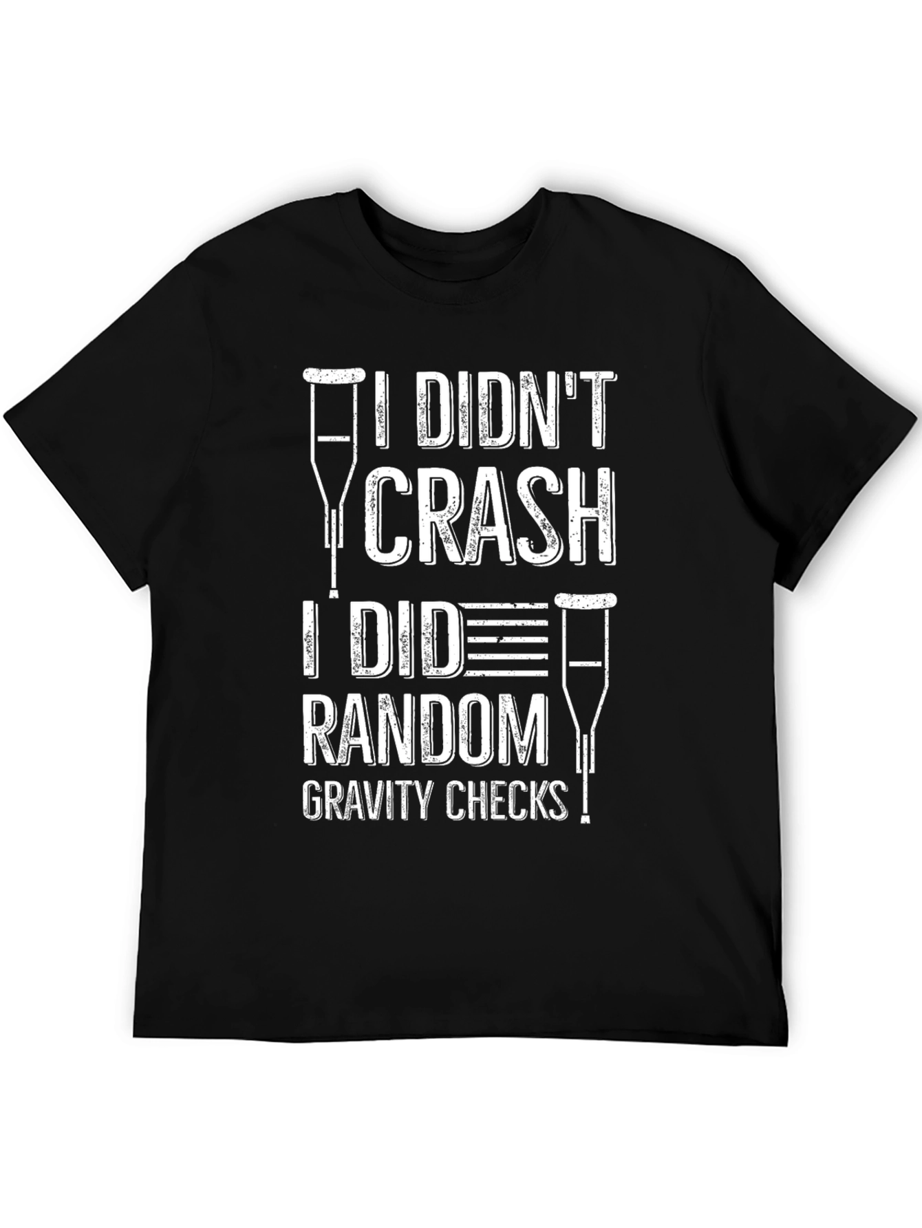 Black Funny "Gravity Checks" Graphic T-Shirt - Humor Tee view 5
