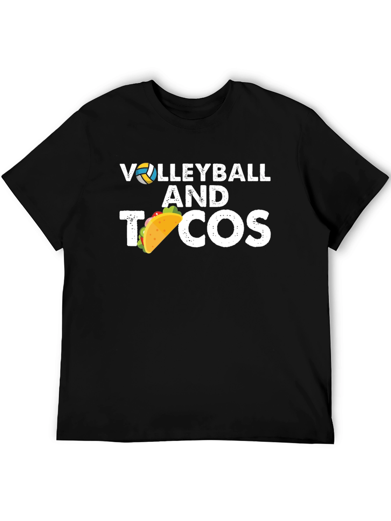 Black Volleyball & Tacos Graphic Tee - Black view 5