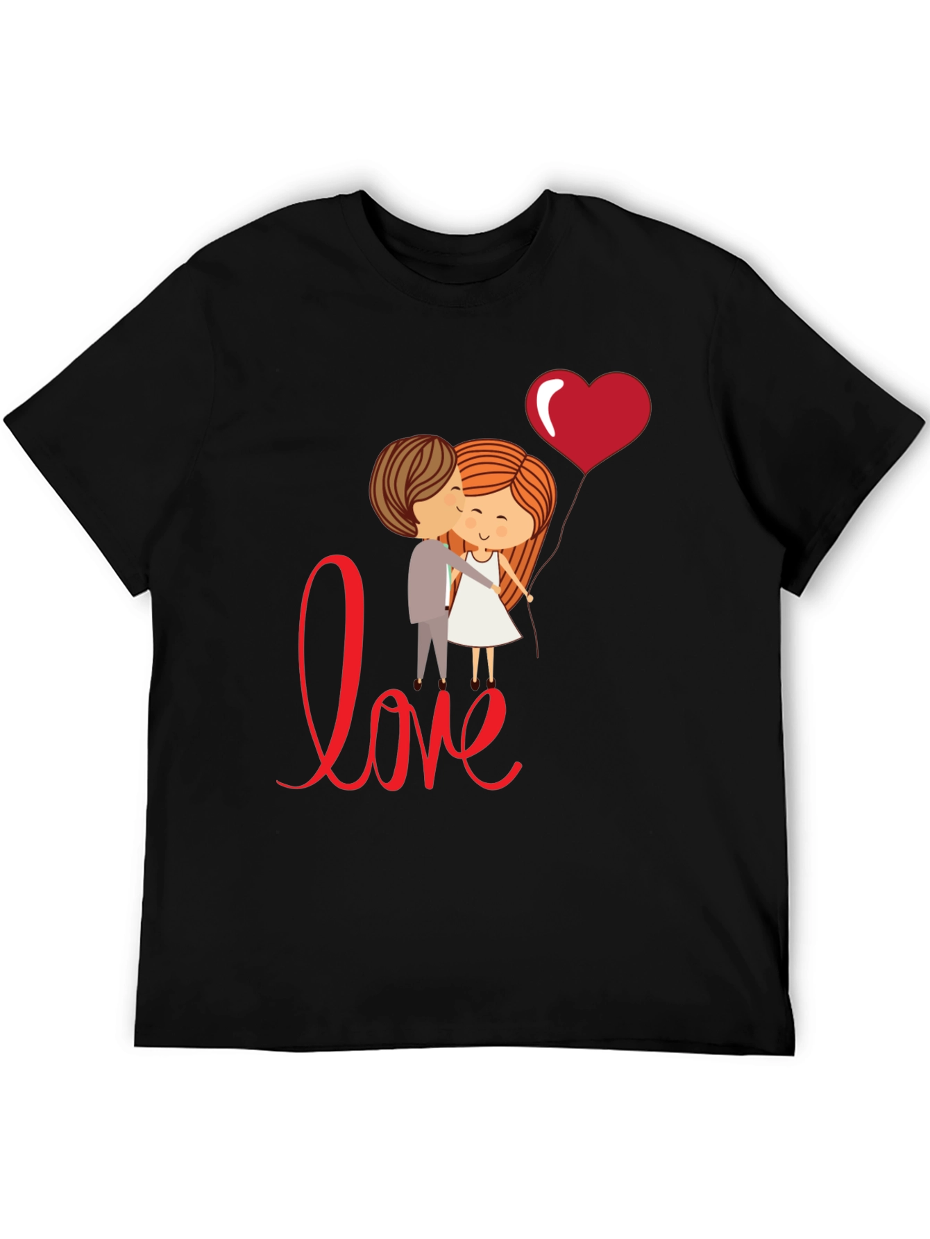 Black Love Couple T-Shirt, Cute Valentine's Day Gift view 5