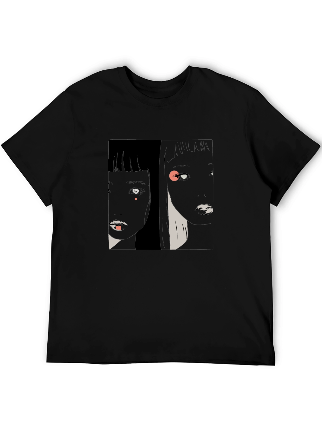Black Abstract Graphic Print Black T-Shirt view 5