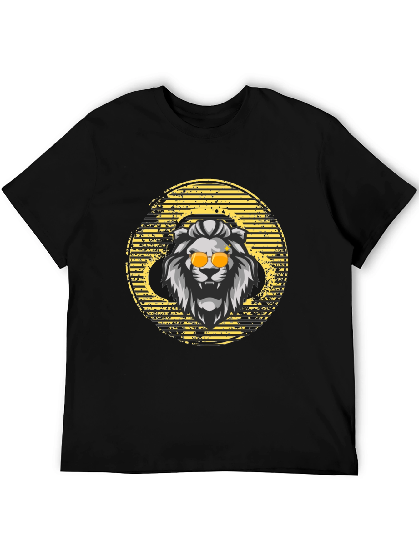 Black Cool Lion Graphic Tee view 5