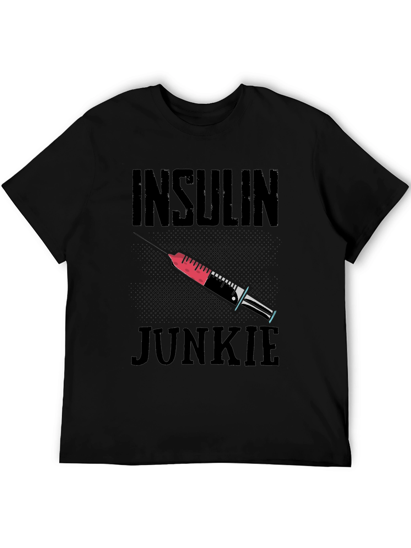 Black Insulin Junkie Graphic Tee view 5