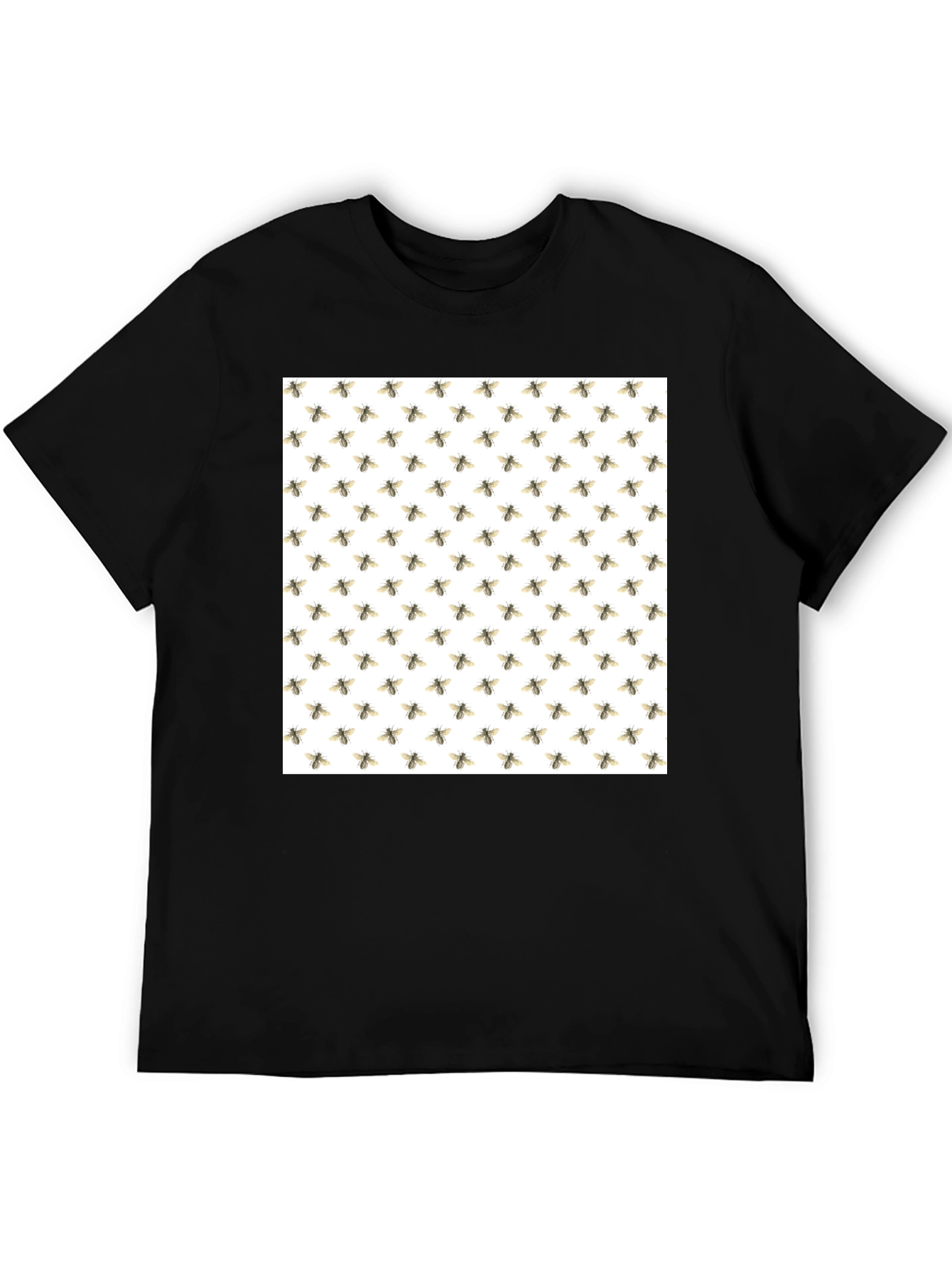 Black Fly Pattern Crew Neck T-Shirt view 5