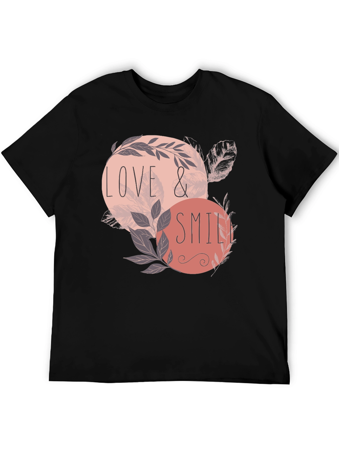 Black Love & Smile Graphic Tee - Men's Black T-Shirt view 5