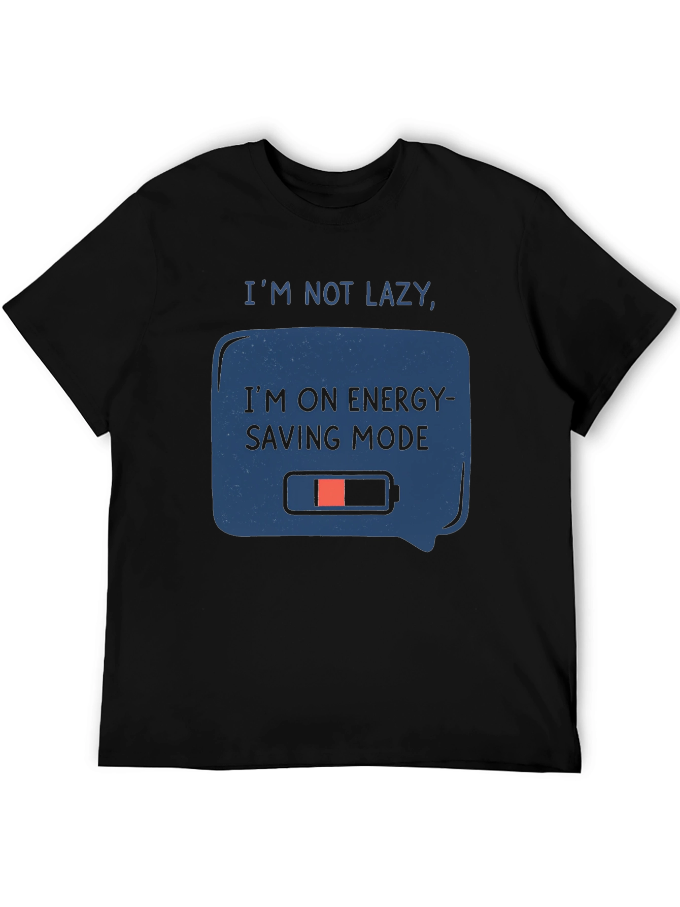 Black Energy Saving Mode Graphic Tee view 5