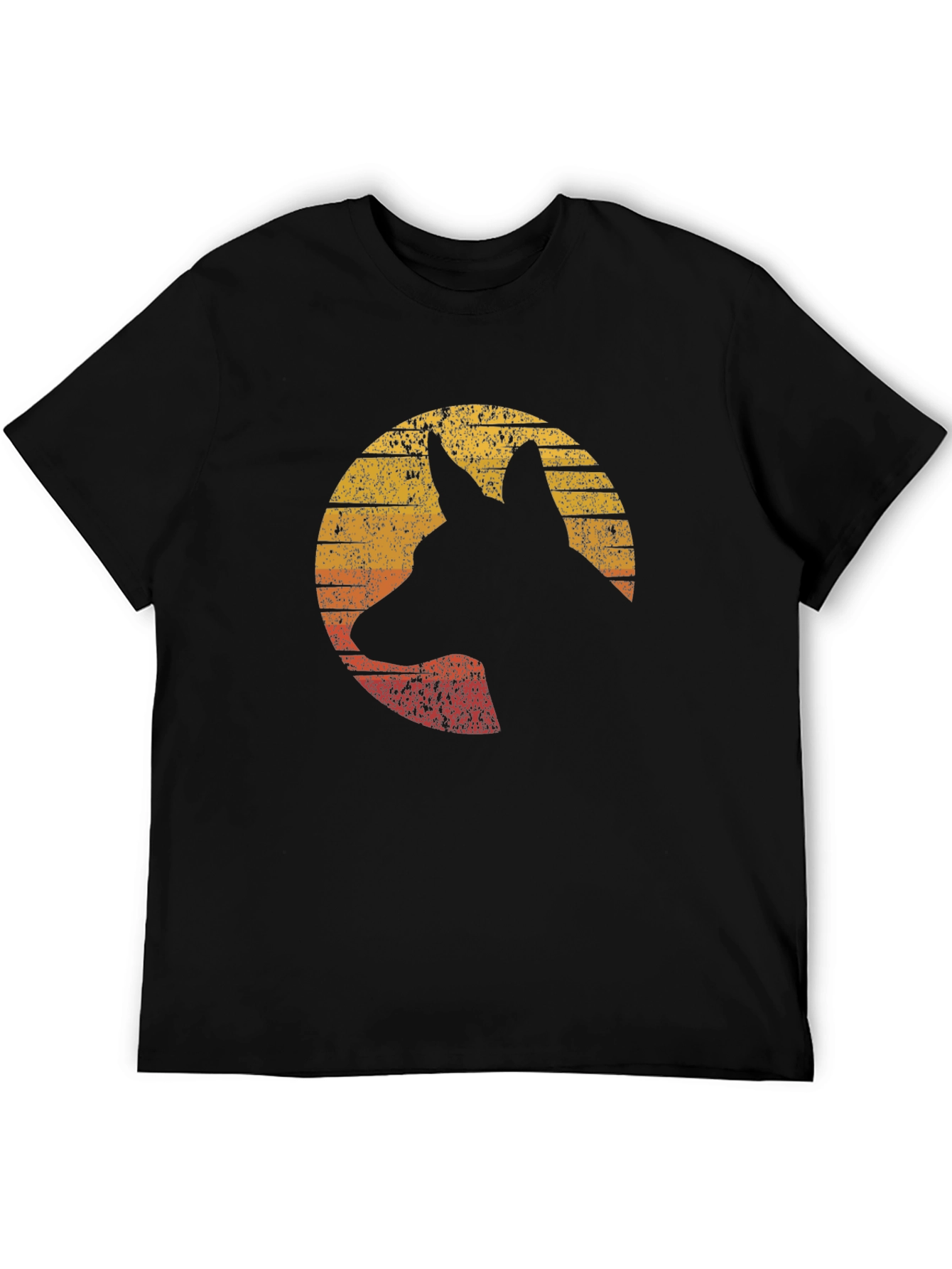 Black German Shepherd Silhouette Graphic Tee view 5