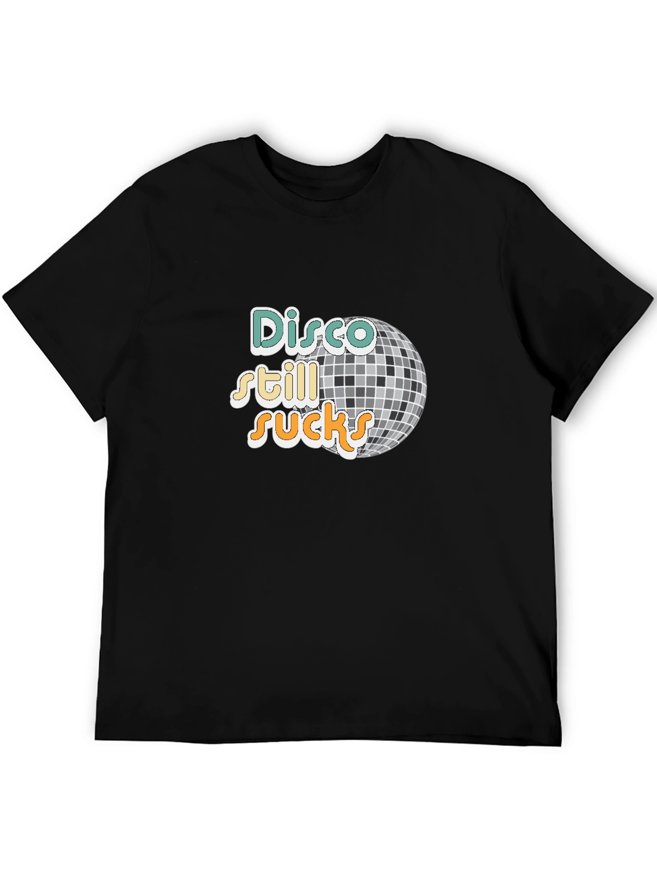 Black Disco Still Sucks T-Shirt - Retro Anti-Disco Graphic Tee view 5