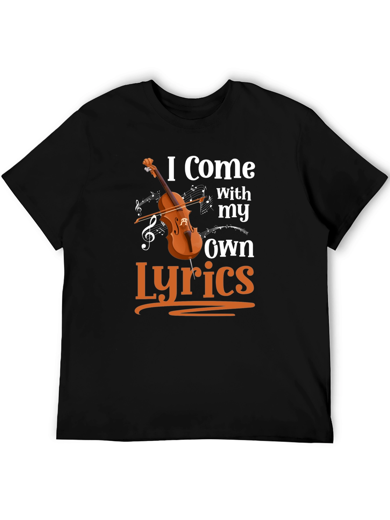 Black I Come With My Own Lyrics Graphic T-Shirt view 5