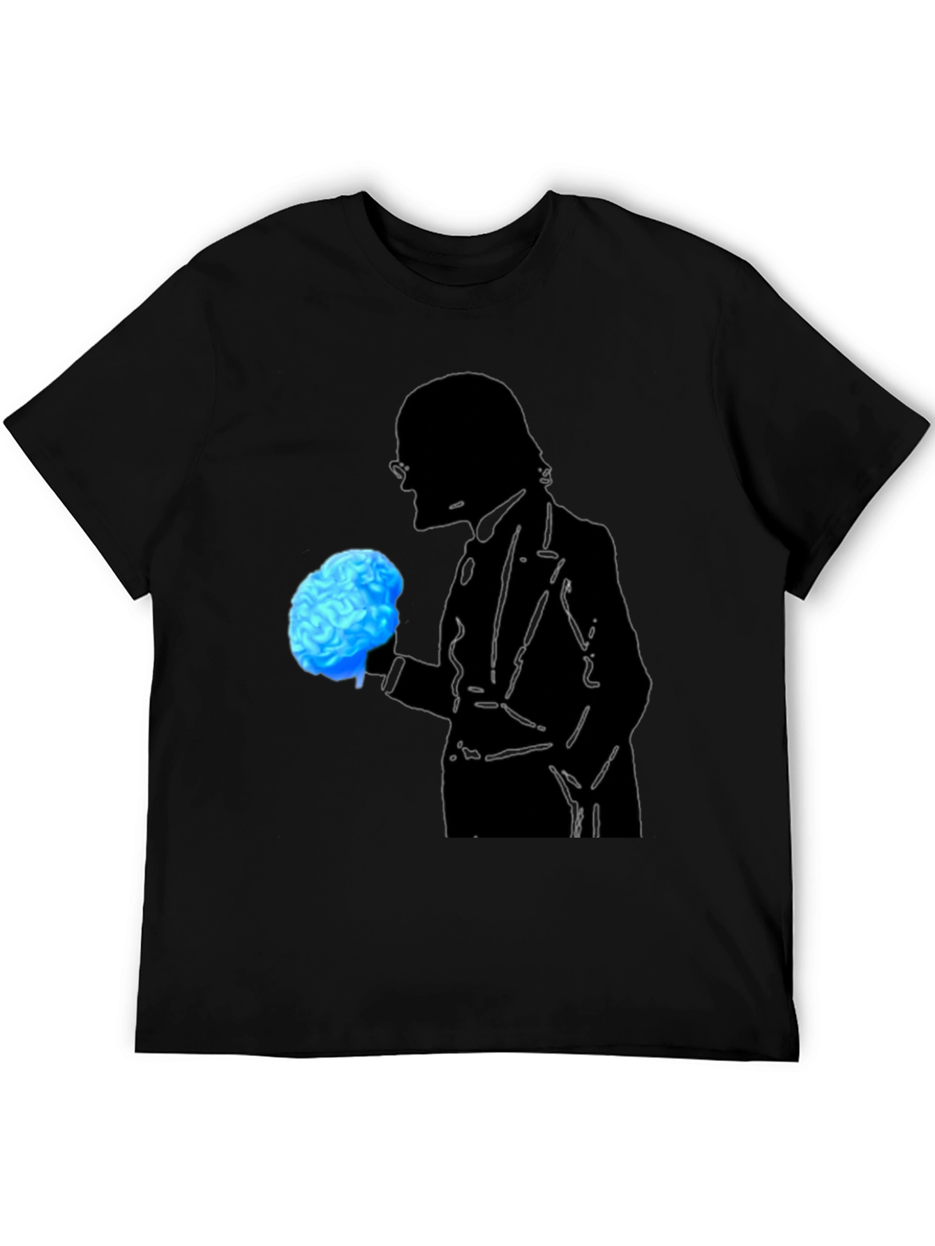 Black Brain Silhouette Graphic Tee view 5