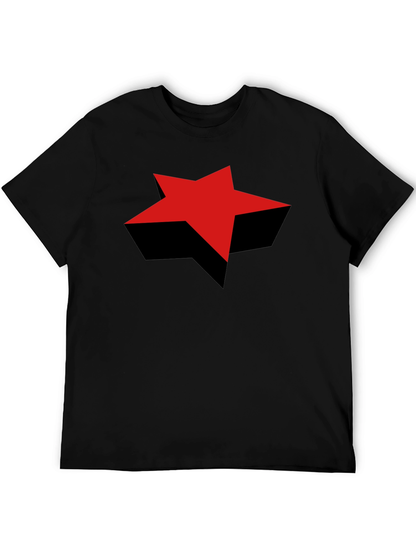 Black Red Star Graphic Black T-Shirt - Bold Style view 5