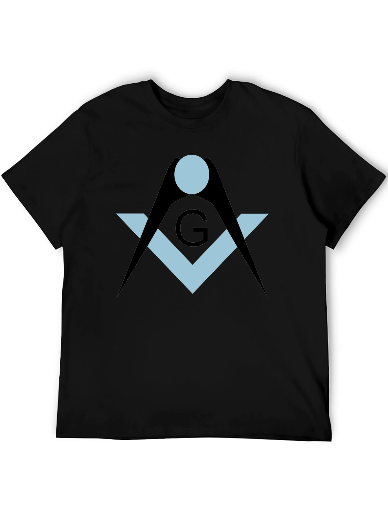 Black Masonic Symbol Black T-Shirt view 5