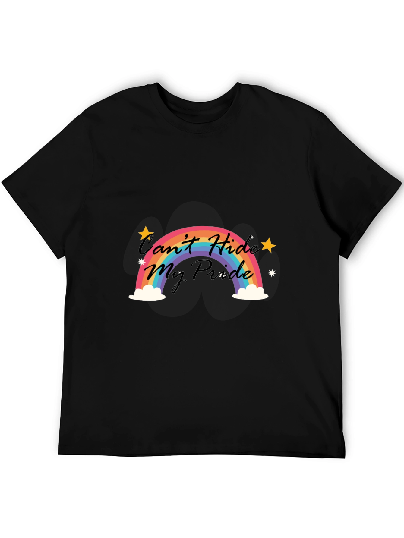 Black Pride Rainbow Graphic Tee -  Men's Black T-Shirt view 5