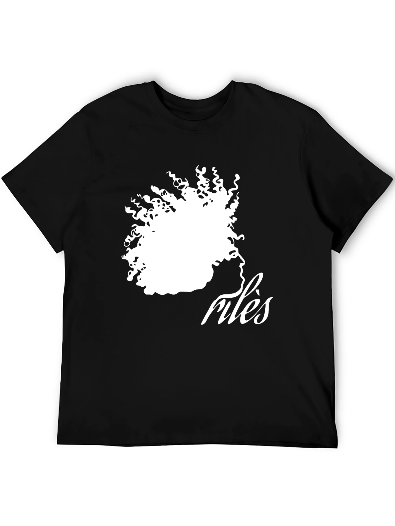 Black Stylish Black T-Shirt with Artistic Hair Silhouette Design view 5