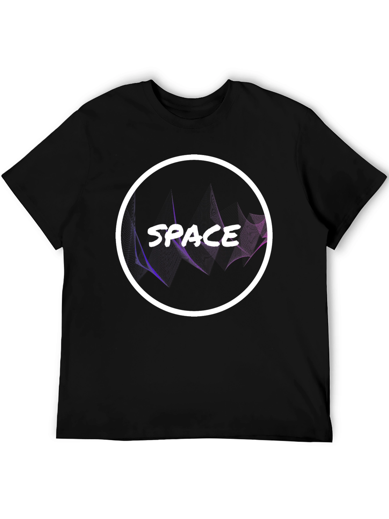 Black Space Graphic Tee - Modern Circle Design view 5
