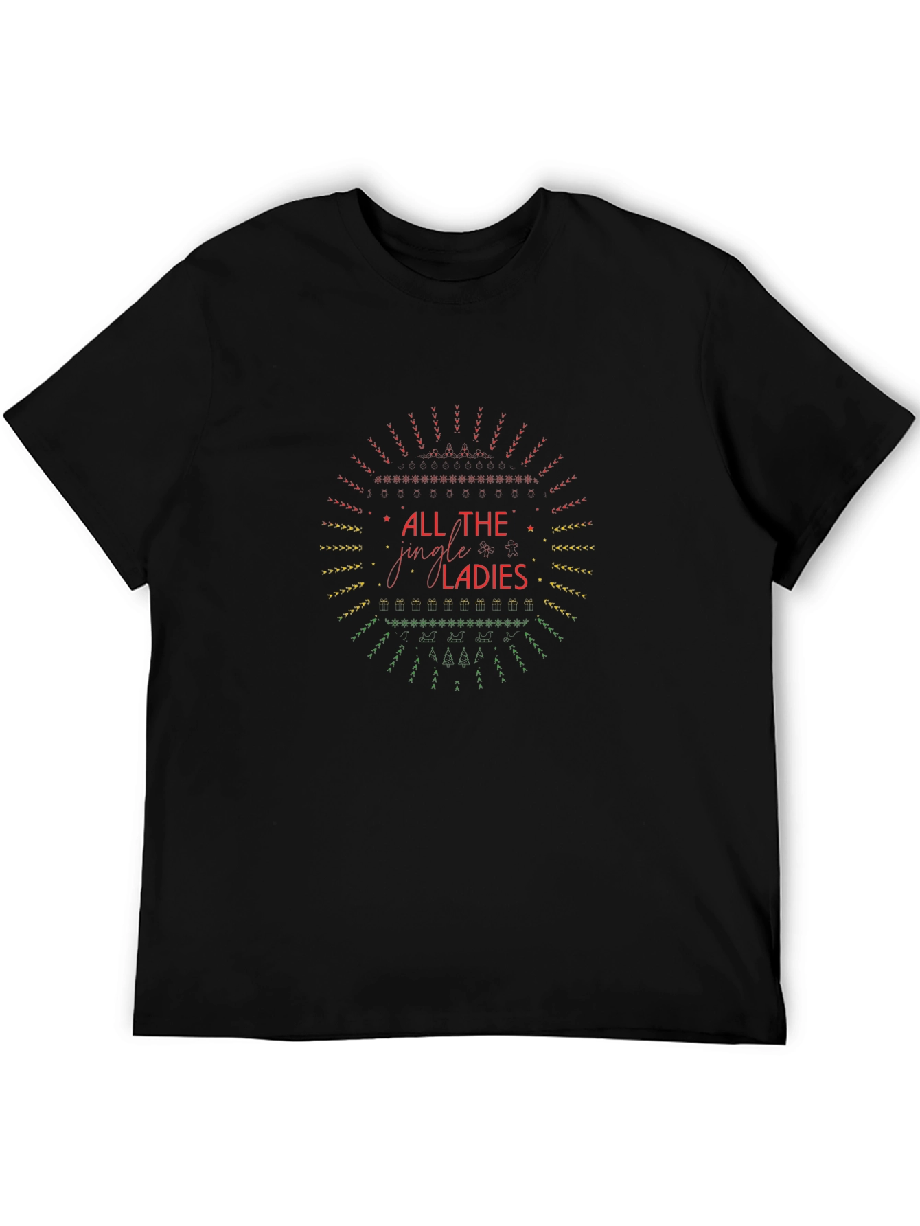 Black All the Jingle Ladies Black Graphic Tee view 5