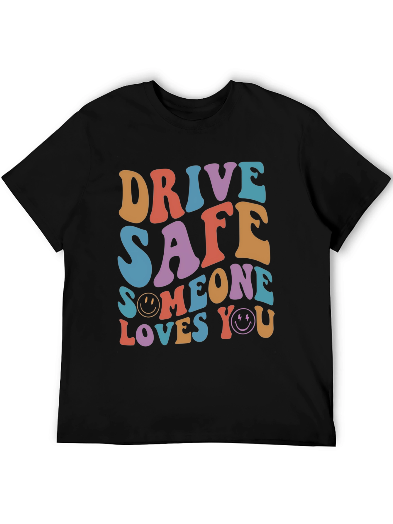 Black Drive Safe Graphic Tee - Retro Style T-Shirt view 5