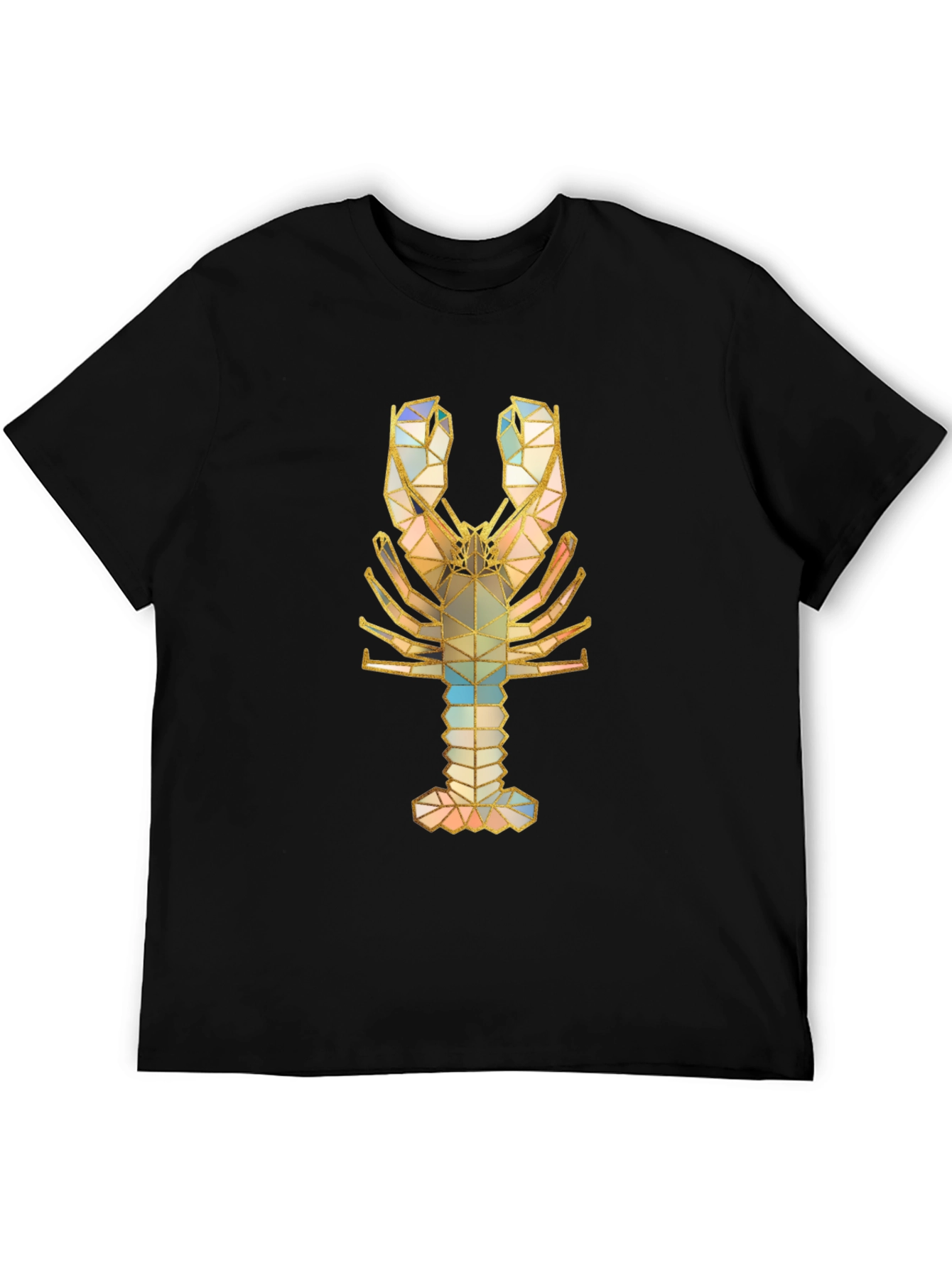 Black Geometric Lobster Graphic Tee view 5