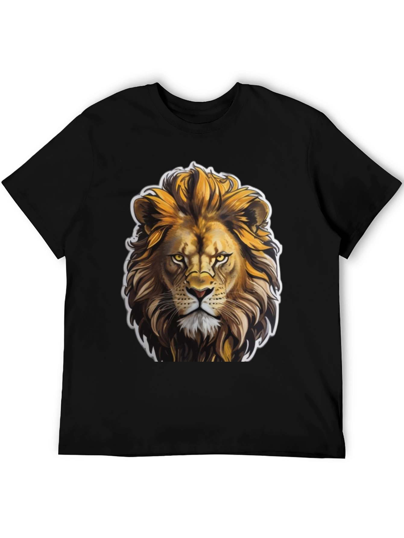 Black Lion King Graphic Tee - Black Cotton T-Shirt view 5