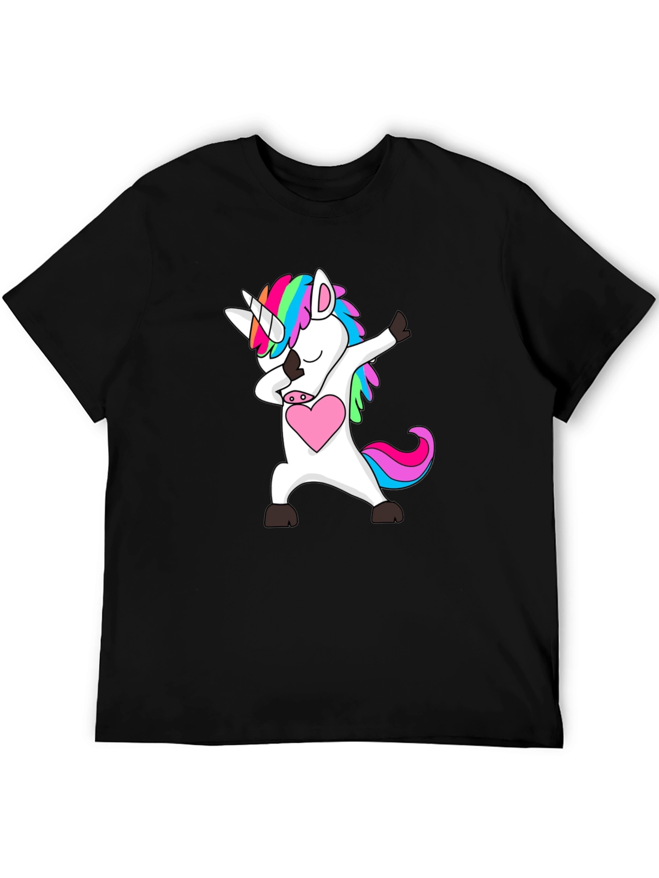 Black Unicorn Dab T-Shirt - Men's Black Graphic Tee view 5