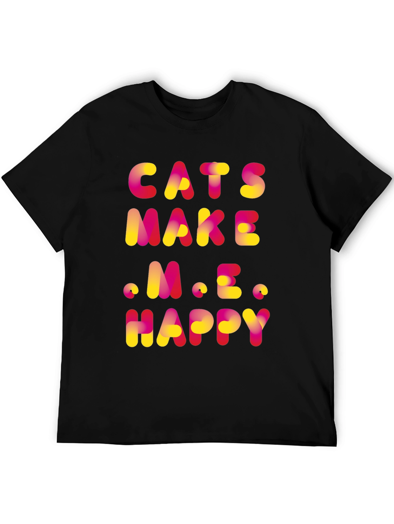 Black Cats Make Me Happy Graphic T-Shirt view 5