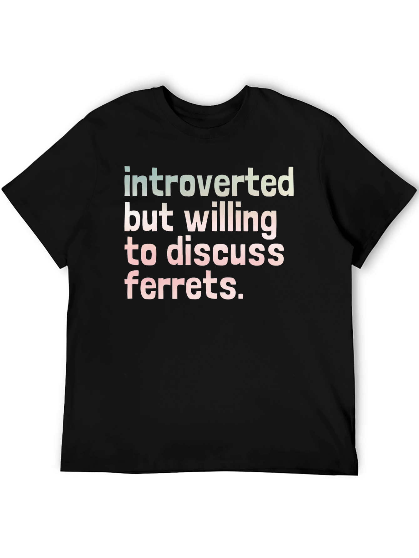 Black Introverted Ferret Discussion T-Shirt view 5