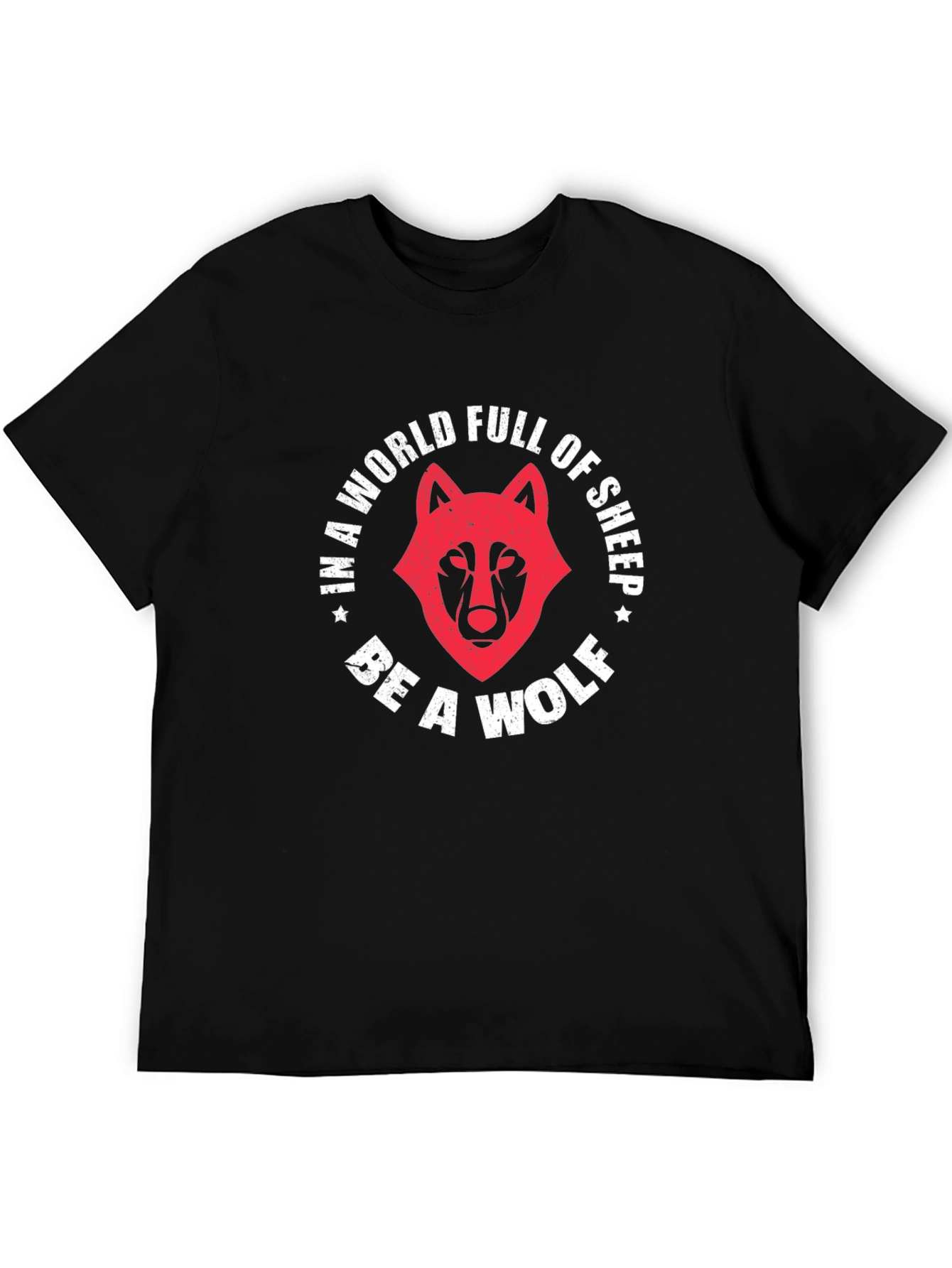 Black Be A Wolf Graphic Tee - Stand Out From The Crowd view 5