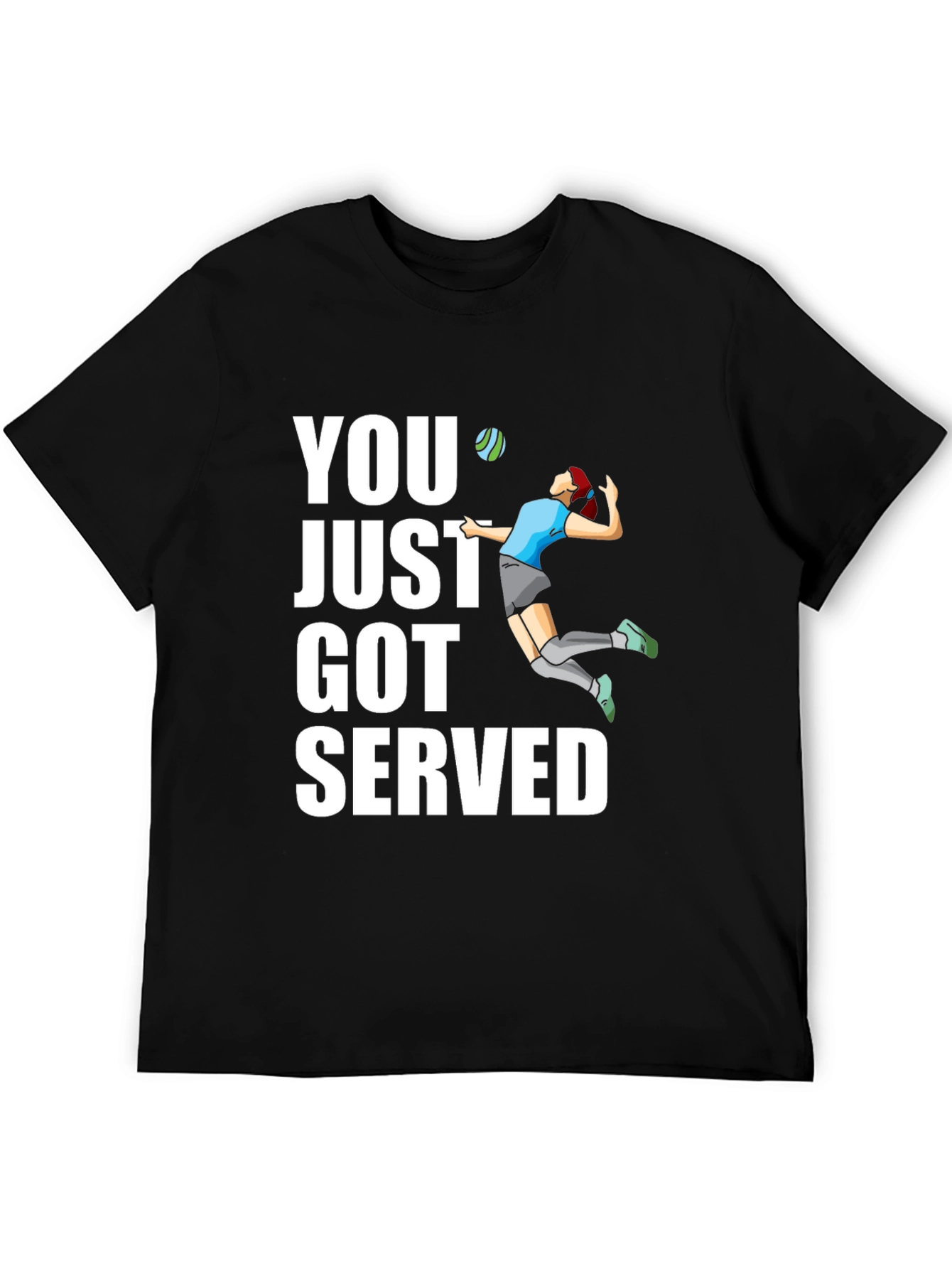 Black Volleyball Serve Graphic T-Shirt view 5