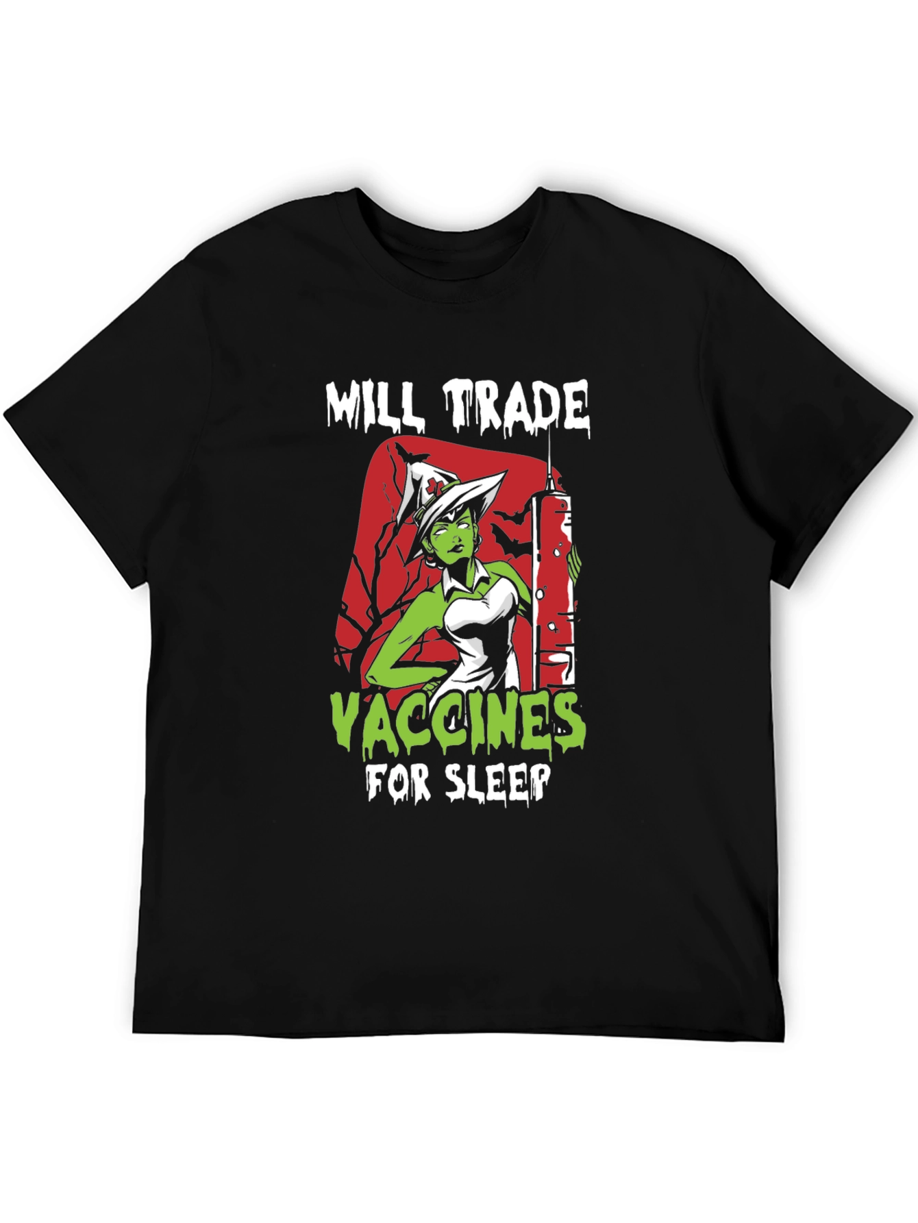Black Will Trade Vaccines For Sleep T-Shirt view 5