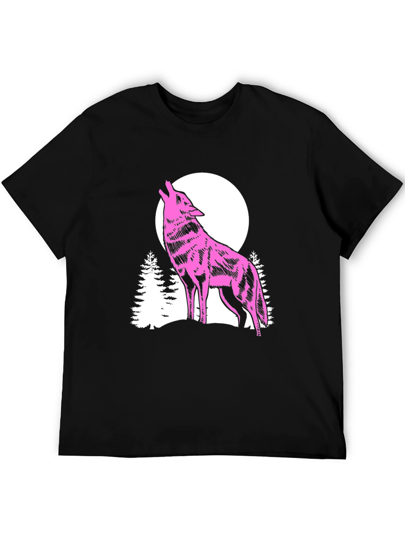 Black Wolf Moon Graphic Tee - Black T-Shirt view 5