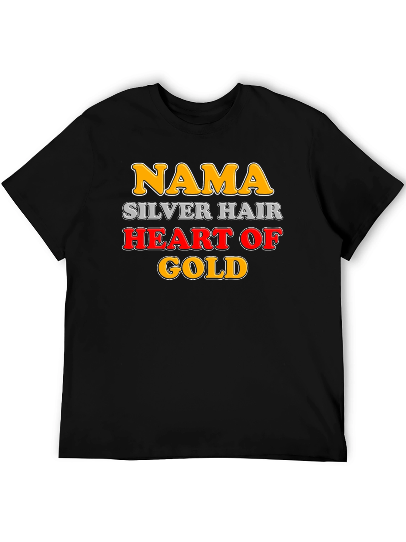 Black Nama Silver Hair Heart of Gold Novelty T-Shirt view 5