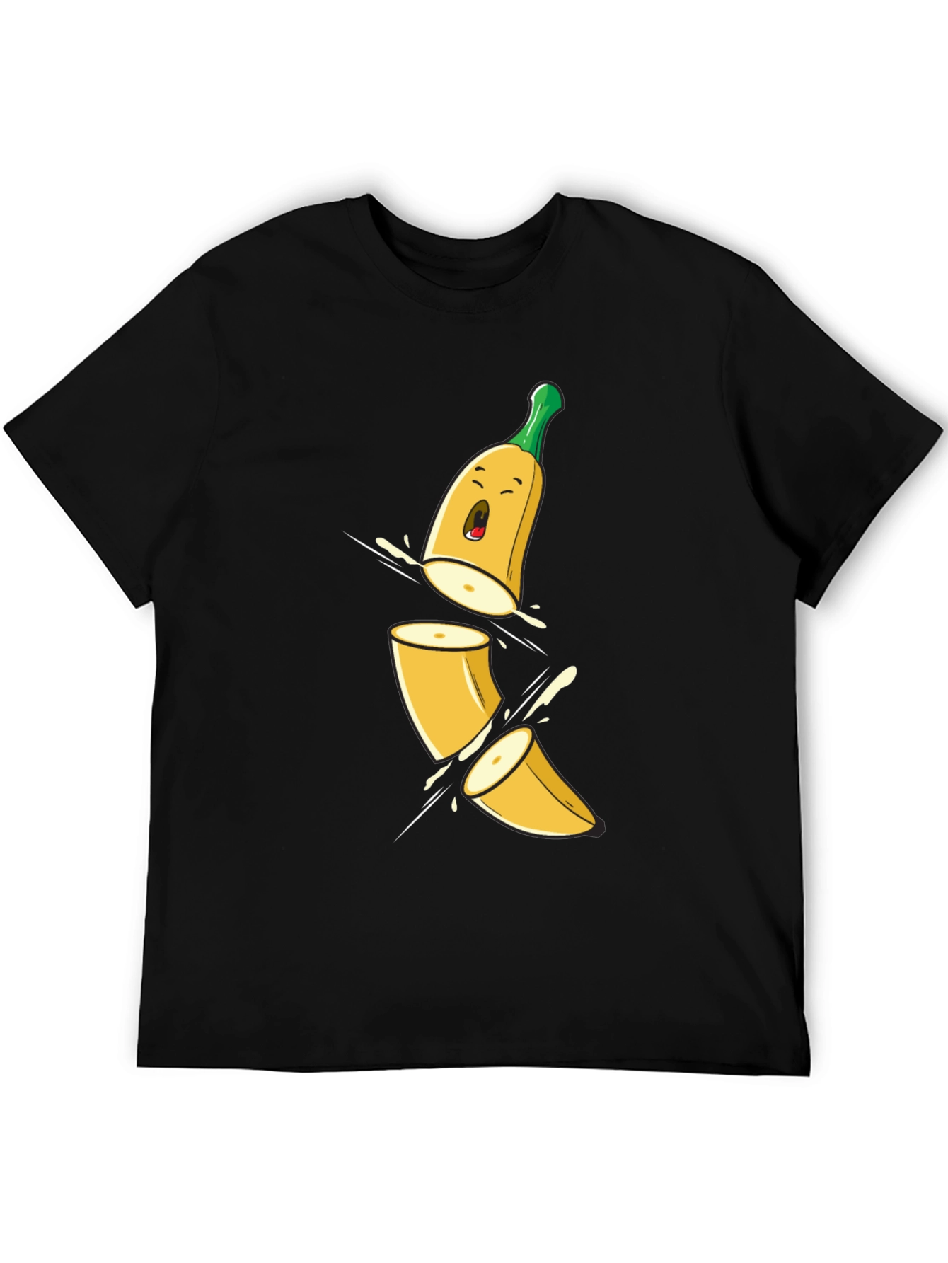 Black Sliced Banana Cartoon T-Shirt view 5