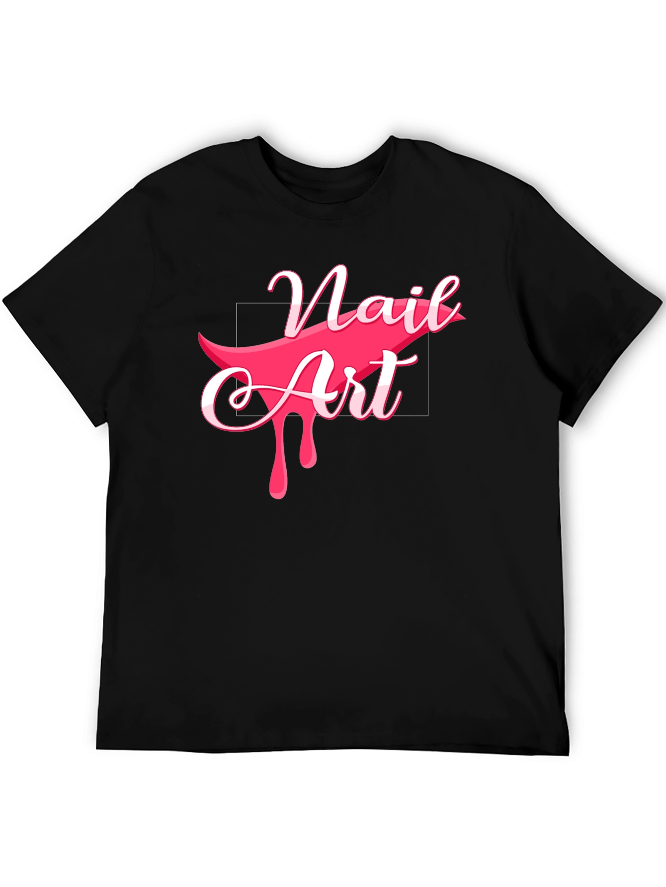 Black Nail Art Graphic Tee - Stylish Black Cotton T-Shirt view 5