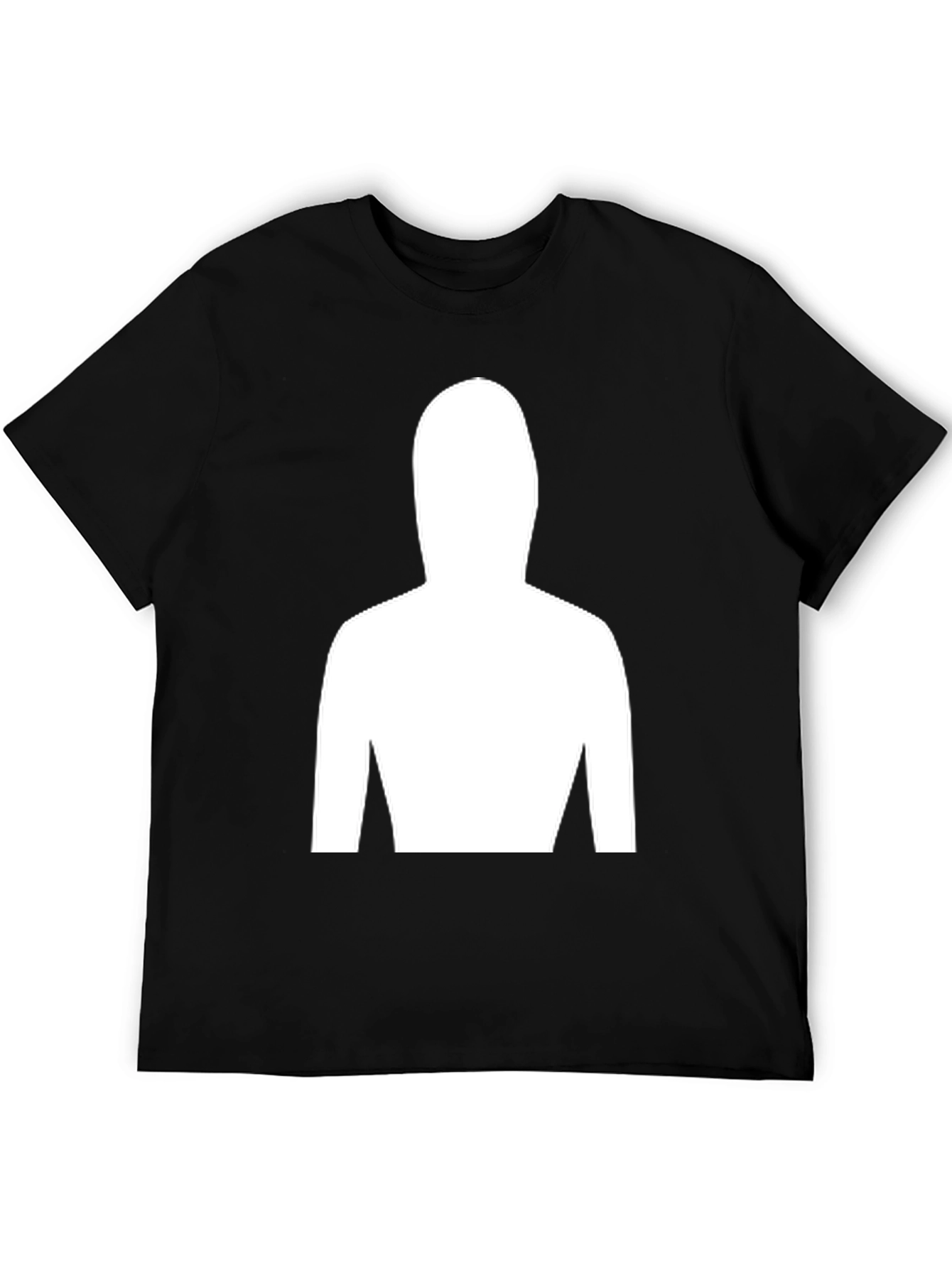 Black Mystery Figure Tee - Black Cotton Crew Neck T-Shirt view 5