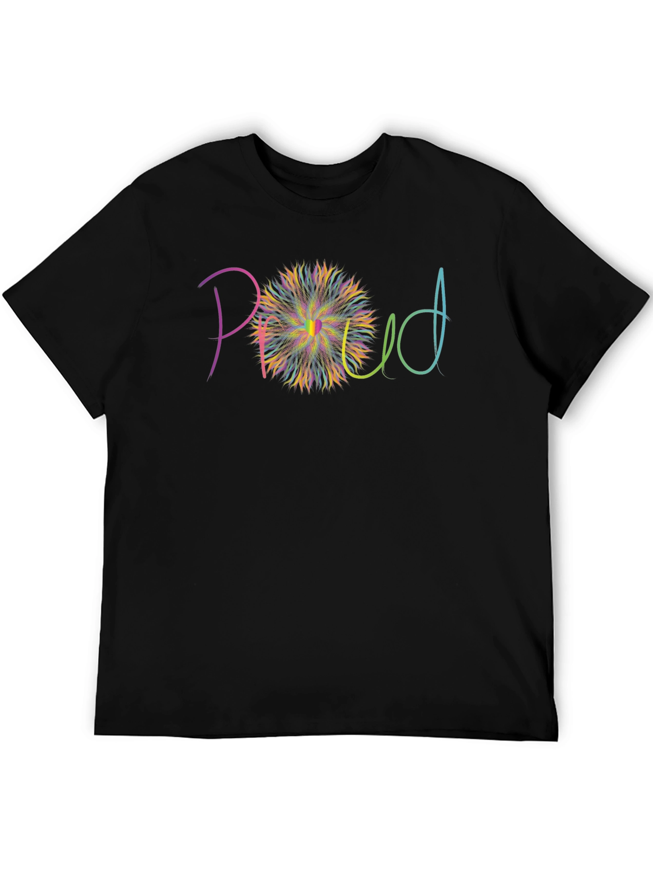 Black Proud Graphic T-Shirt - Black Cotton Blend view 5