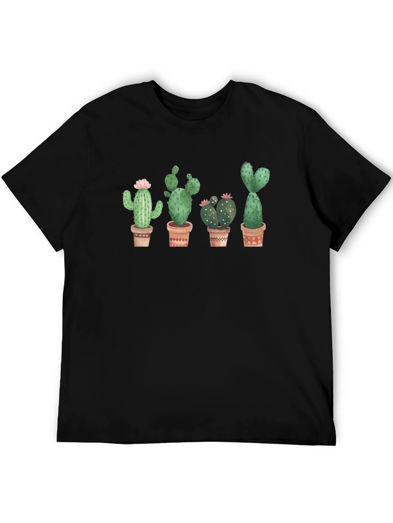 Black Cactus Plant Graphic Black T-Shirt view 5
