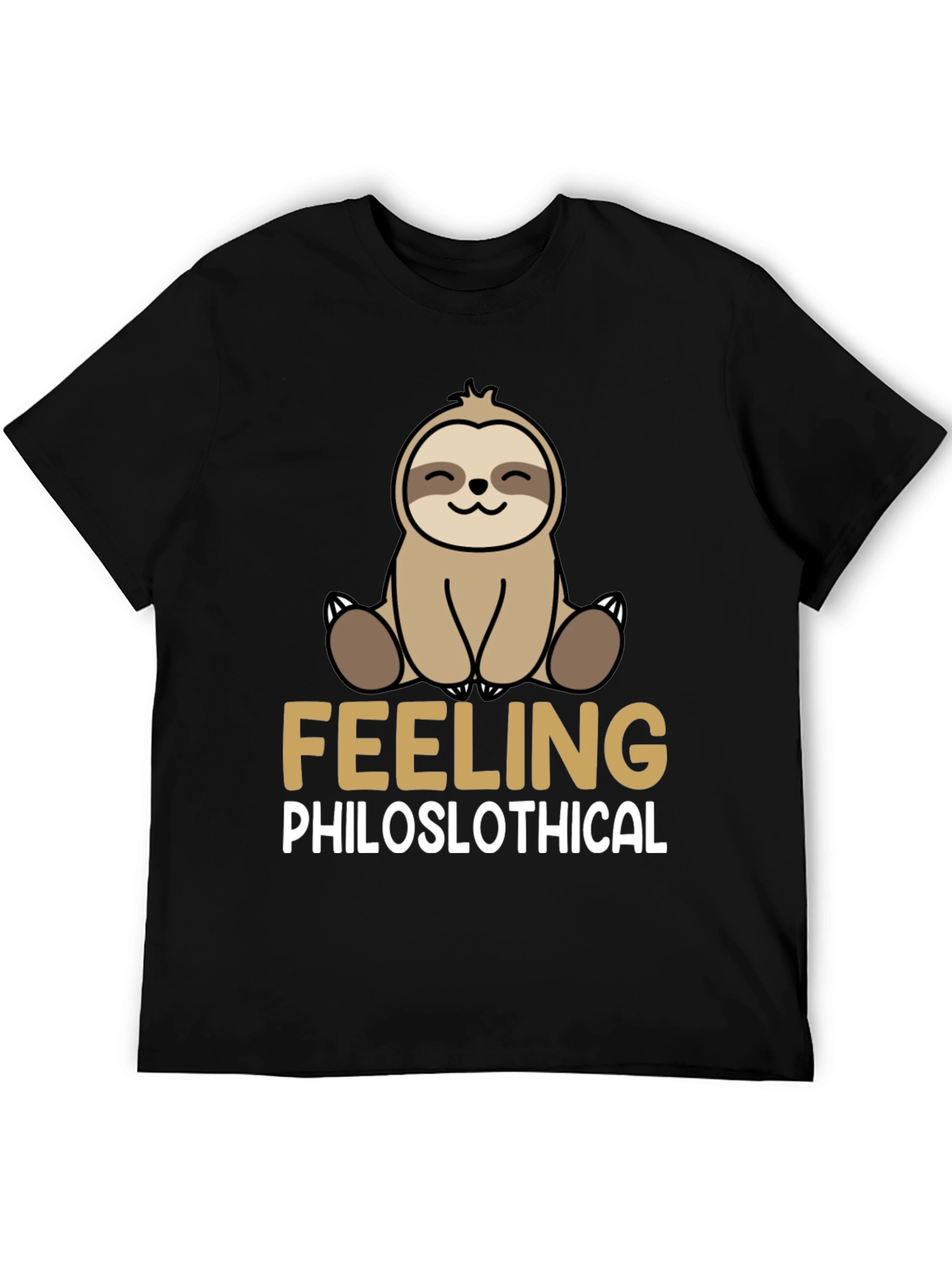 Black Philoslothical Sloth Graphic T-Shirt - Funny, Relaxed Fit view 5