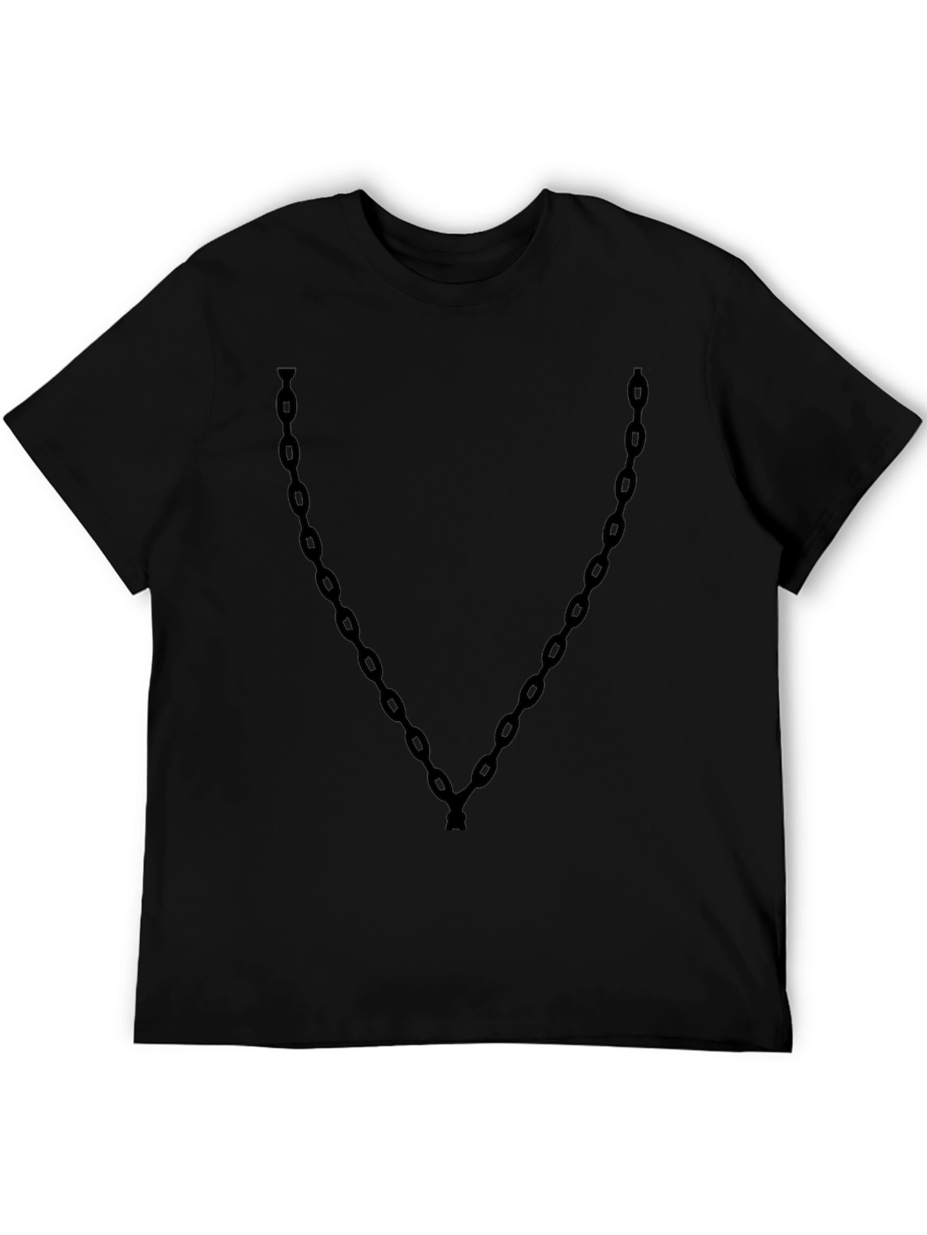 Men's Black Chain Graphic Tee - Cool Casual Style - 5