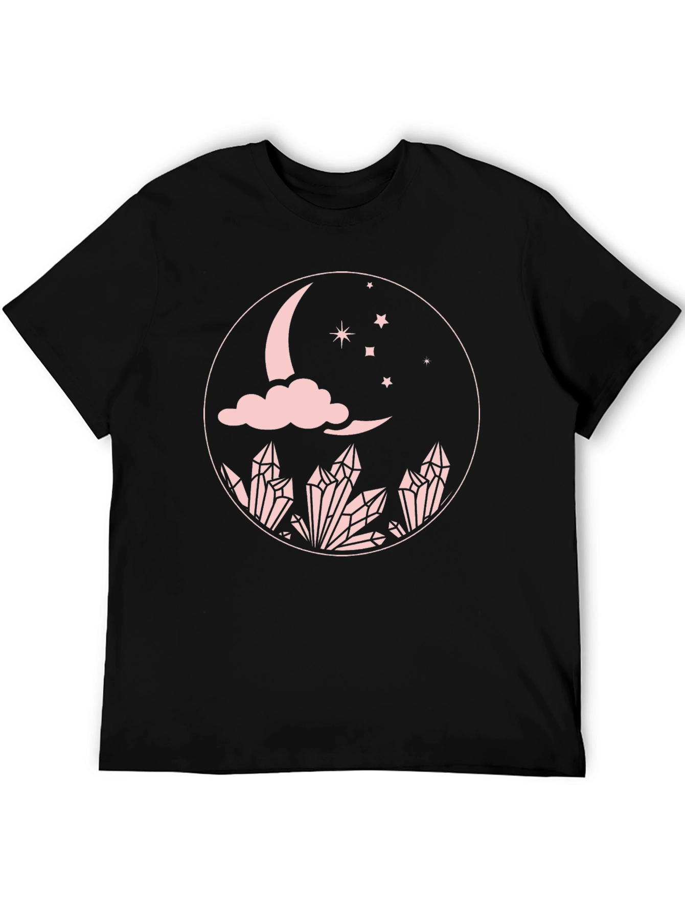 Black Moon Crystal Graphic Tee - Black Cotton Comfort Fit view 5