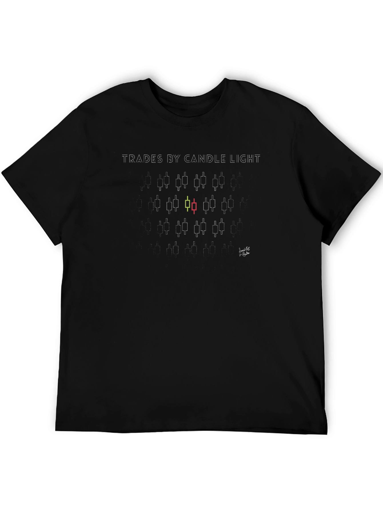 Black Trades by Candle Light Graphic Tee view 5