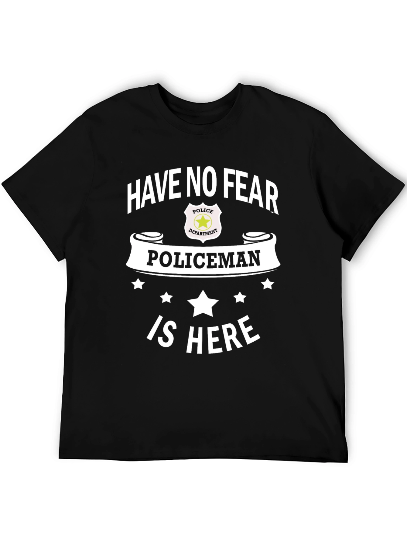 Black Have No Fear Policeman Is Here Black T-Shirt view 5