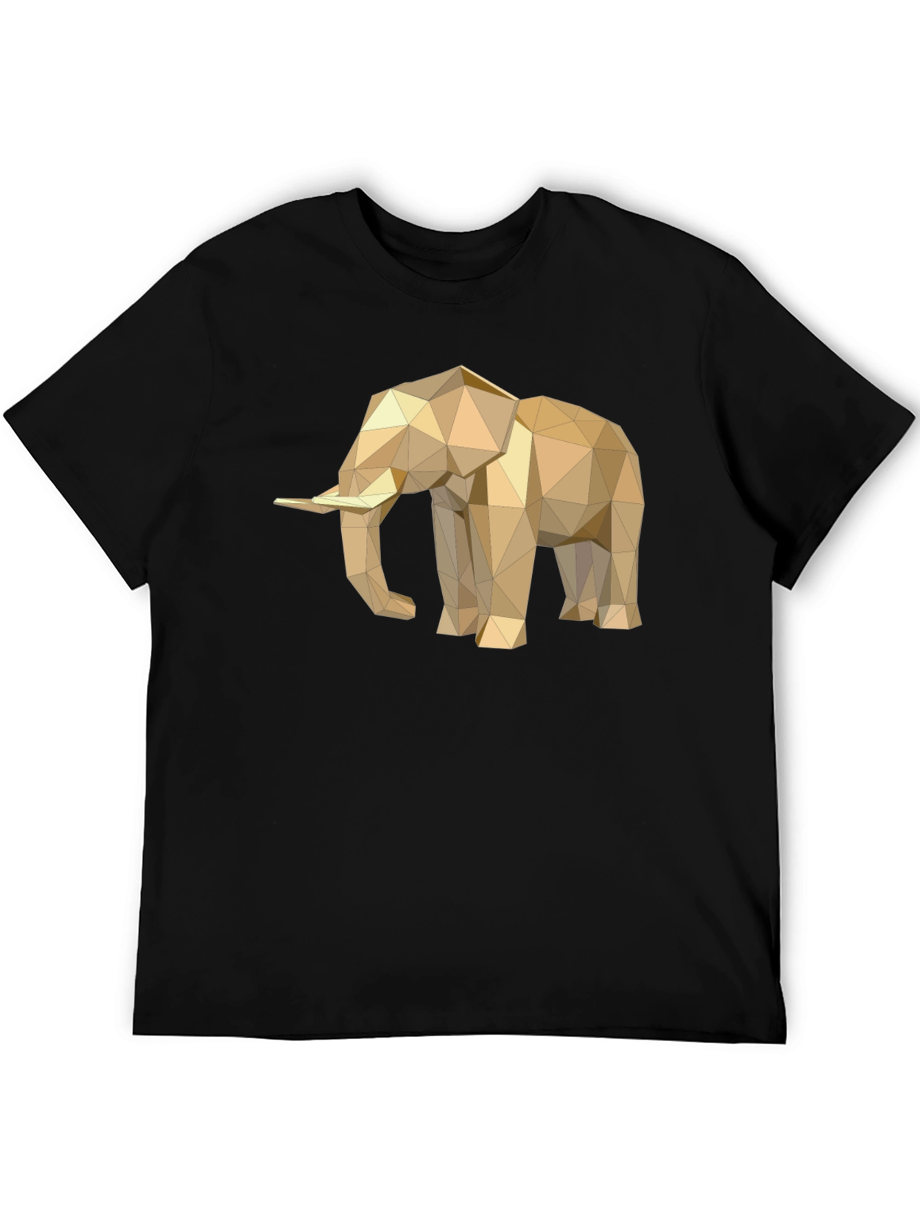 Black Geometric Elephant Tee - Modern Minimalist Design view 5
