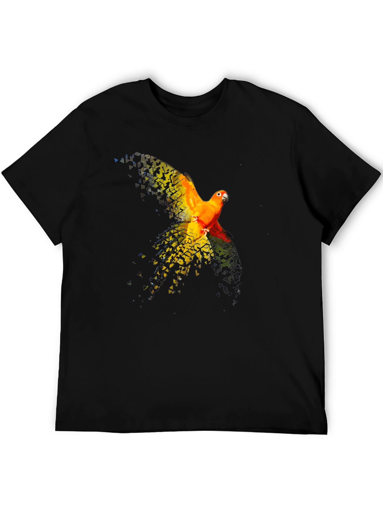 Black Parrot Graphic T-Shirt - Black Cotton Blend view 5