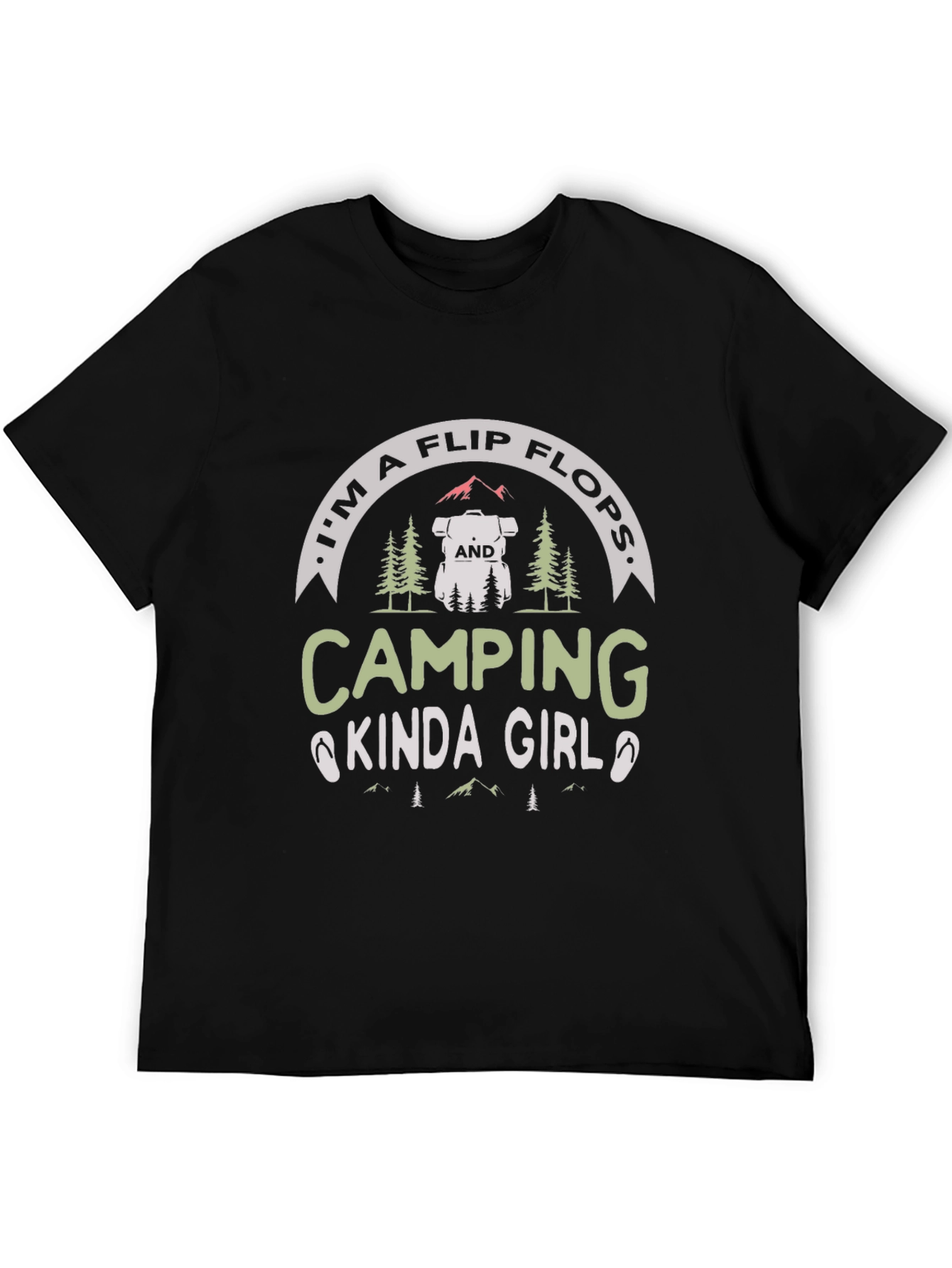 Black Camping Kinda Girl Tee - Flip Flops view 5