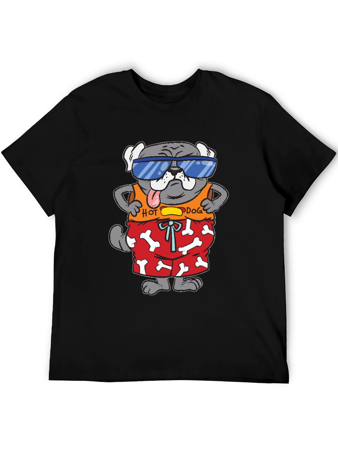 Black Cool Dog Graphic Tee view 5