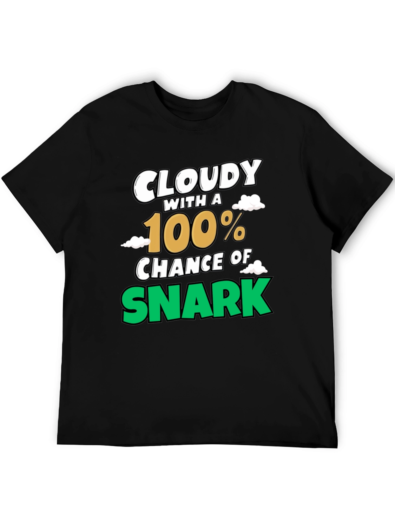 Black Cloudy with a 100% Chance of Snark Graphic Tee view 5