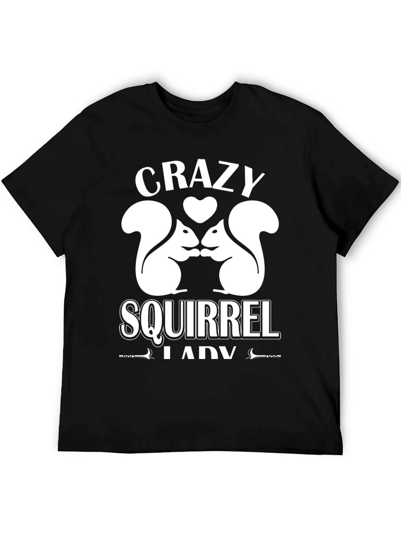Black Crazy Squirrel Lady T-Shirt - Cute Animal Lover Tee view 5