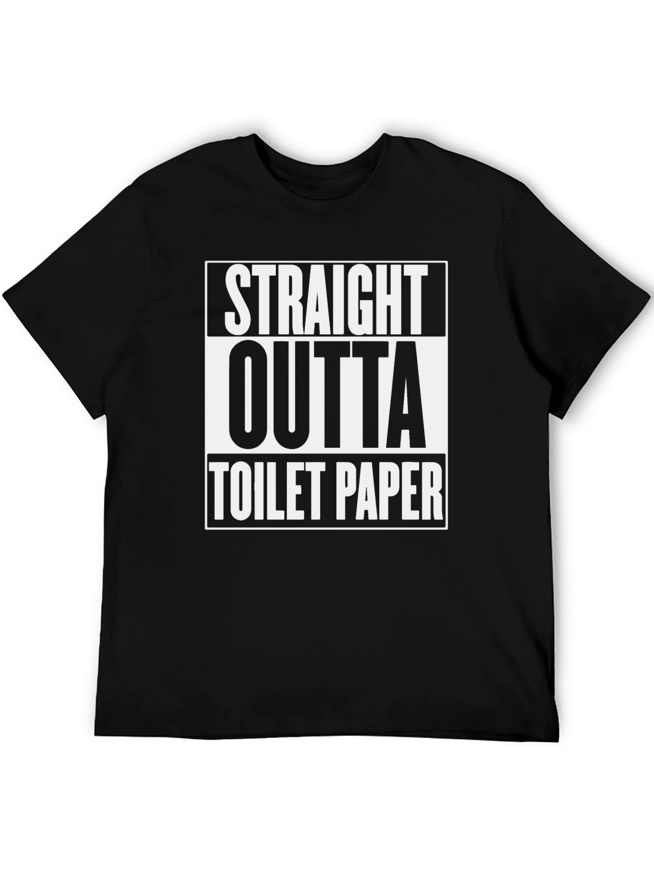 Black Straight Outta Toilet Paper T-Shirt - Funny Graphic Tee view 5