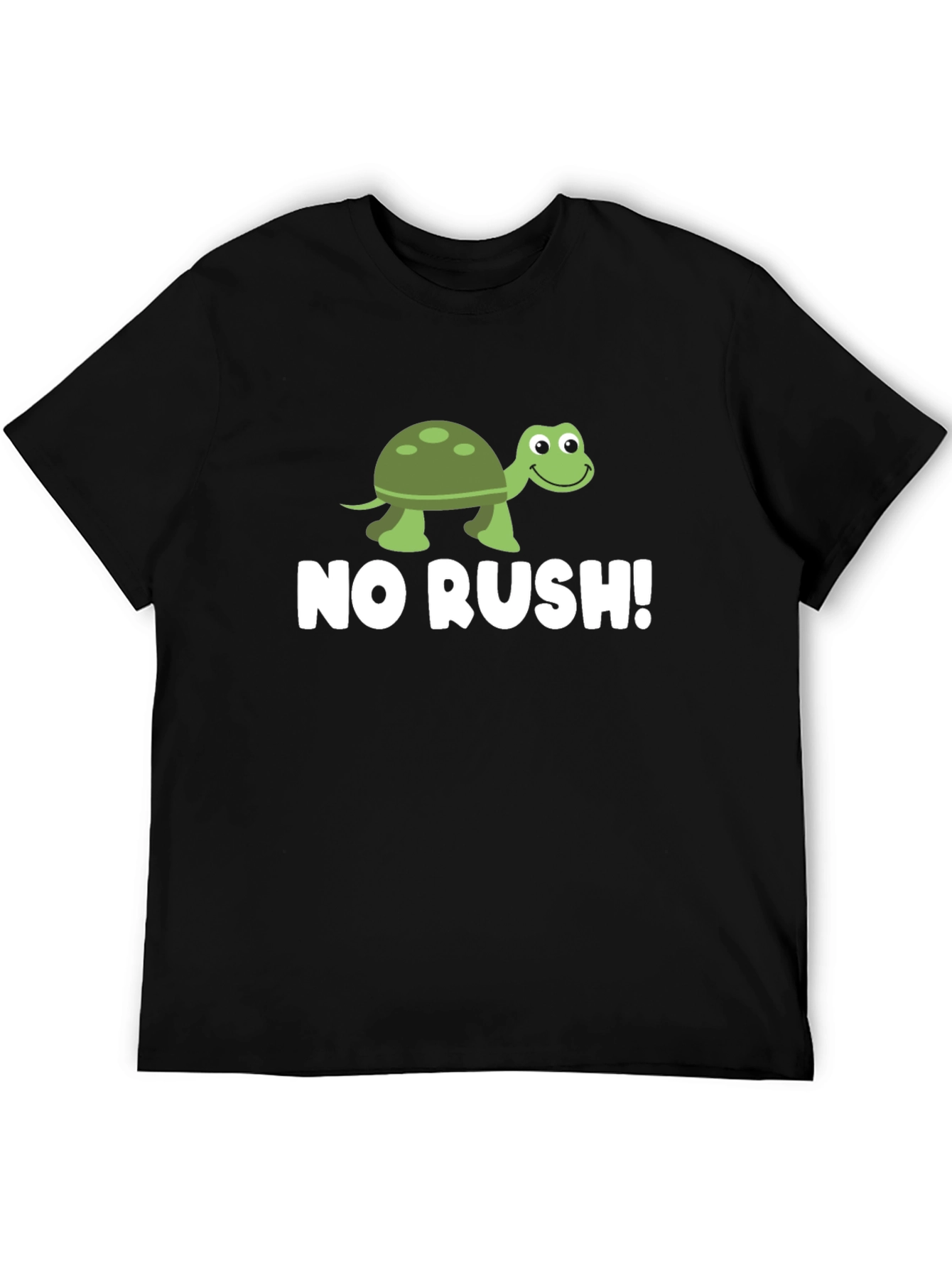 Black Funny Turtle No Rush T-Shirt view 5